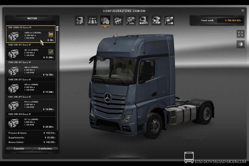 Новые двигатели 10000 HP для Euro Truck Simulator 2