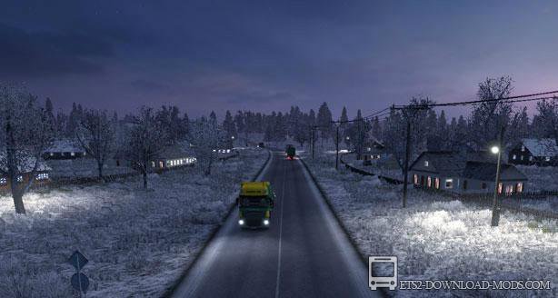 Морозная зимняя погода v6.2 для Euro Truck Simulator 2 (обновлено для ETS 2 1.26)