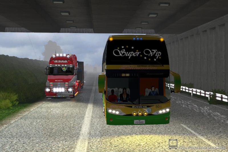 Большой пак автобусов в трафик для Euro Truck Simulator 2 (карта для ETS 2)