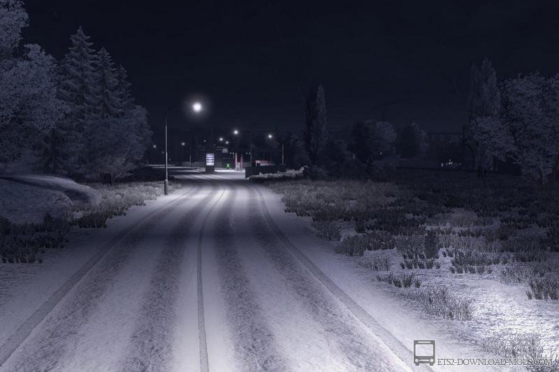 Мод Зима для Euro Truck Simulator 2 - Winter is coming v.4