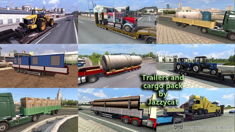 Пак прицепов и грузов от Jazzycat v3.6 для Euro Truck Simulator 2(новые прицепы и грузы от Jazzycat для ETS 2)