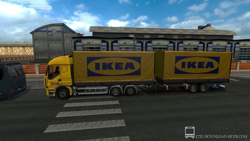 Трафик Тандем Пак v2.0 для Euro Truck Simulator 2(тандем-грузовики в трафик для ETS 2)