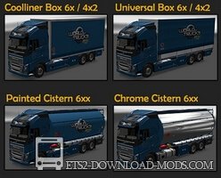 Тандем прицепы BDF Tandem Truck Pack v61.0 для Euro Truck Simulator 2