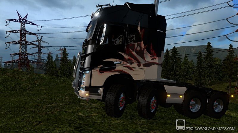 Грузовик VOLVO FH16 2013 monstrik 8x8 для Euro Truck Simulator 2(тягач Вольво FH16 2013 monstrik 8x8 для ETS 2)