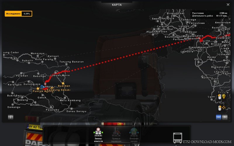 Карта PJ Indo Map 2.1 для Euro Truck Simulator 2 (обновлено для ETS 2 1.27)