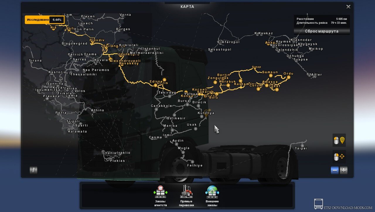 Карта Турции 3.3 для Euro Truck Simulator 2 (обновлено для ETS 2 1.26)