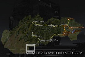 Карта Словакии для Euro Truck Simulator 2 (обновлено для ETS 2 1.26)