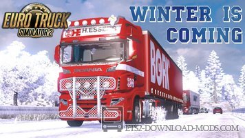 Мод Зима для Euro Truck Simulator 2 - Winter is coming v.4