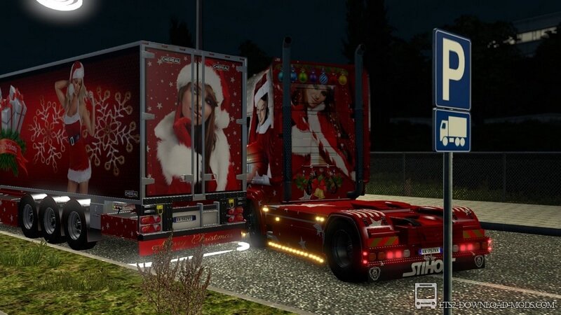 Праздничные рождественские скины и прицепы для Euro Truck Simulator 2