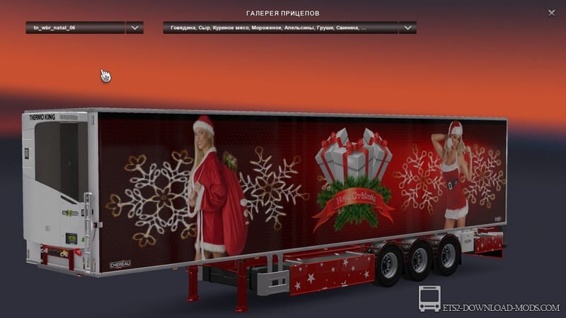 Праздничные рождественские скины и прицепы для Euro Truck Simulator 2