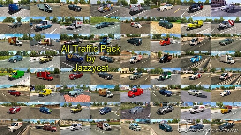Пак легкового трафика от Jazzycat v4.2 для Euro Truck Simulator 2 (обновлено для ETS 2 1.26)
