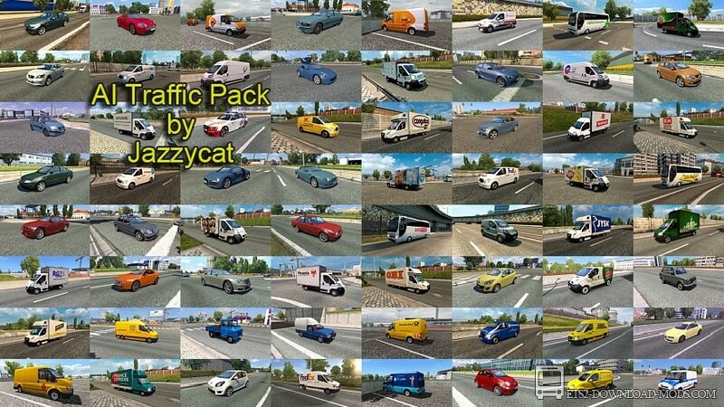 Пак легкового трафика от Jazzycat v4.2 для Euro Truck Simulator 2 (обновлено для ETS 2 1.26)