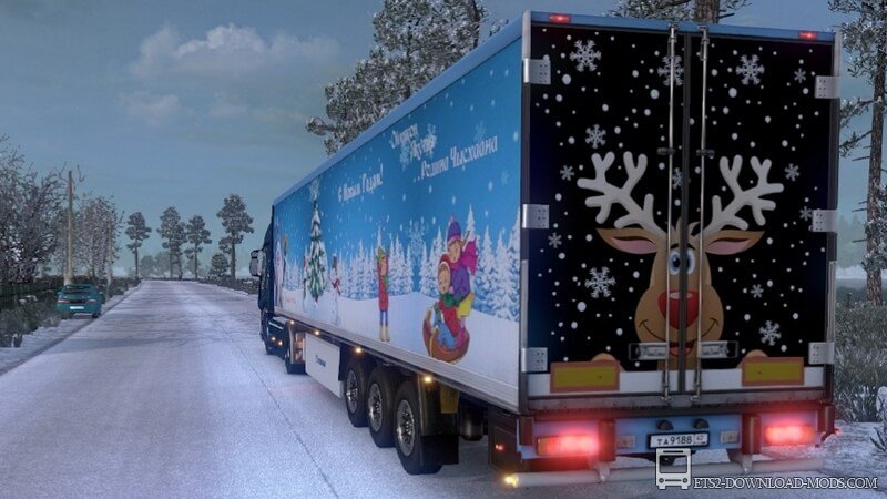 Новогодние прицепы для Euro Truck Simulator 2 (прицепы на Новый Год 2017 для ETS 2)