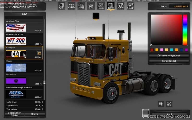 Грузовик Kenworth K100 v3.0 для Euro Truck Simulator 2 (обновлено для ETS 2 1.26)