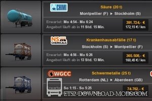 Мод на увеличенную стоимость доставки грузов v1.0 для Euro Truck Simulator 2