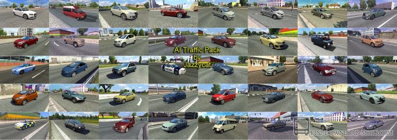 Пак легкового траффика от Jazzycat v6.0 для Euro Truck Simulator 2