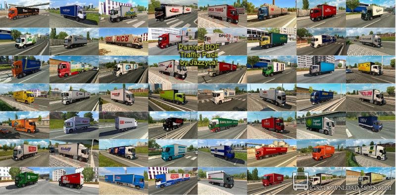 Пак BDF-прицепов со скинами в трафик от Jazzycat v2.2 для Euro Truck Simulator 2