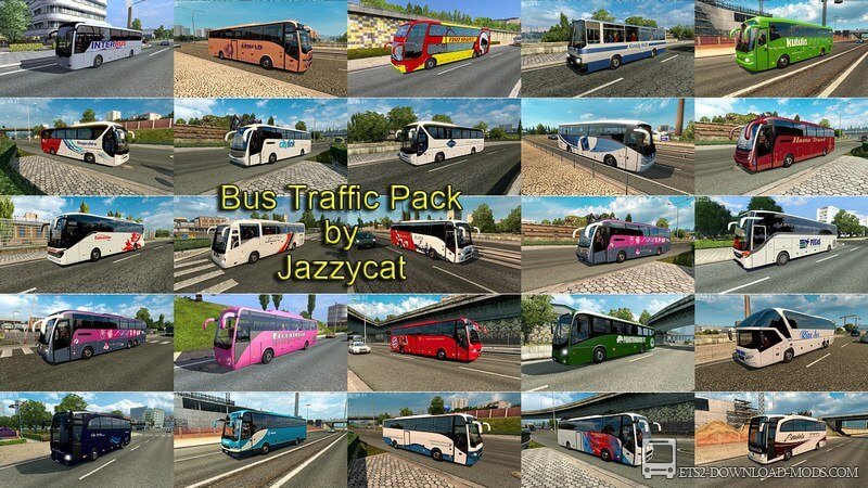 Пак автобусов в трафик v3.1 для ETS 2 1.30