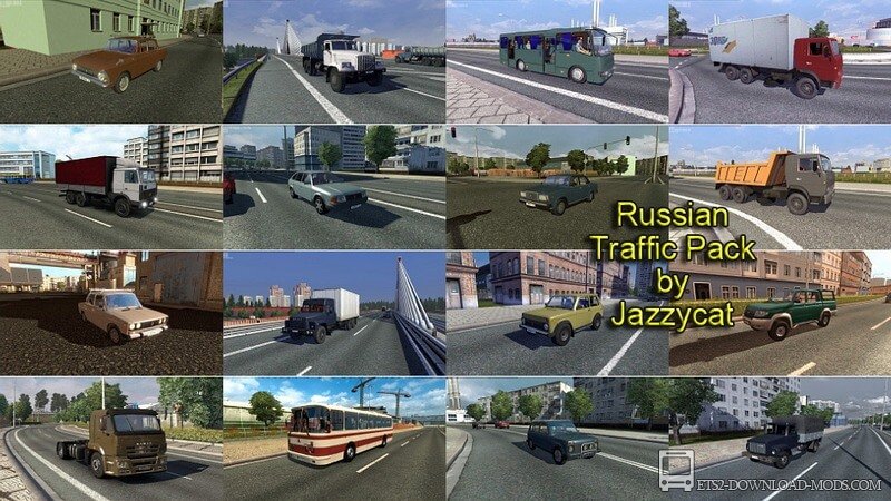 Пак русского трафика от Jazzycat v2.3.1 для Euro Truck Simulator 2 1.30