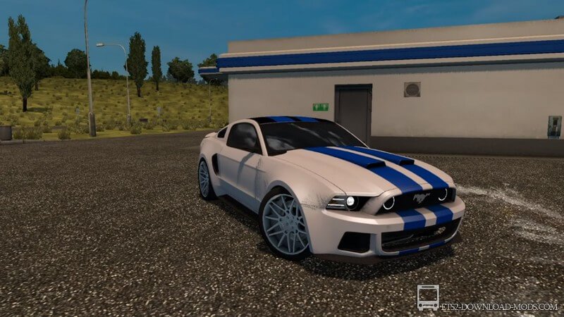 Мод на спортивный автомобиль Ford Mustang из Need For Speed для Euro Truck Simulator 2 1.30