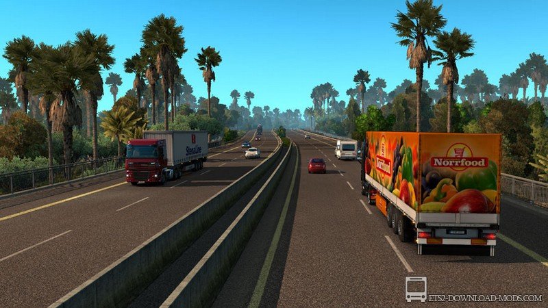 Скачать мод Tropical Environment v.3.8 для Euro Truck Simulator 2 1.30