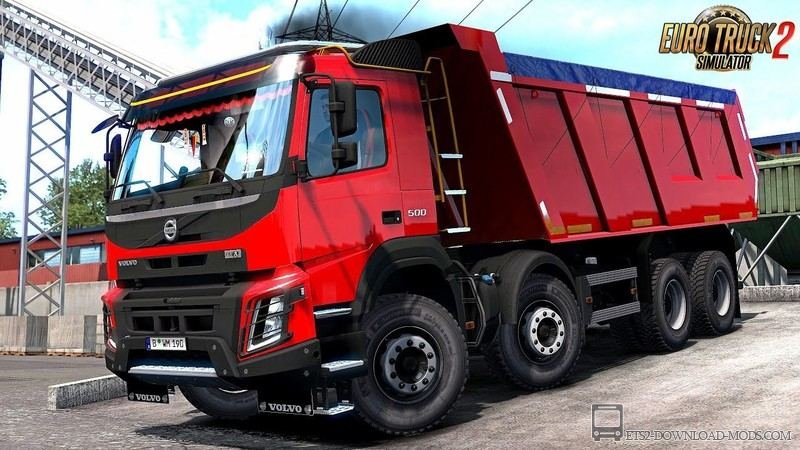 Скачать мод на грузовик Volvo FMX Kipper с прицепом для Euro Truck Simulator 2 1.36 - Вольво FMX Kipper v1.5